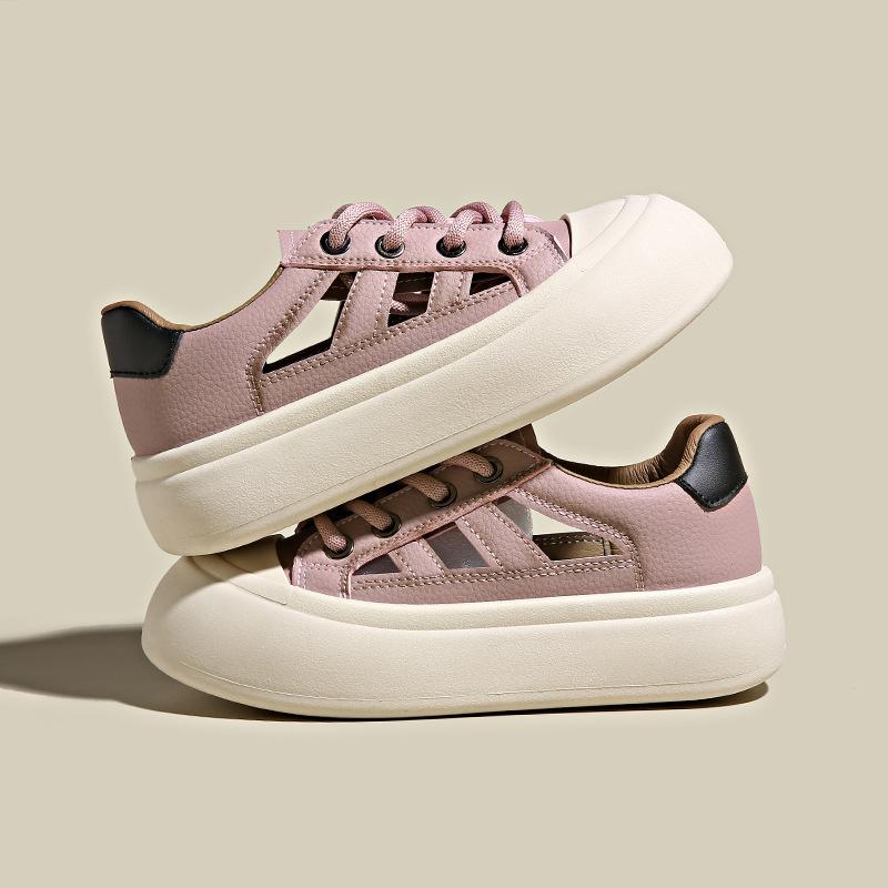 

мода Лето Новые туфли, увеличивающие рост Дышащая женская обувь Женские сандалии Повседневная обувь с большой головой Туфли с полыми отверстиями для женщин 35