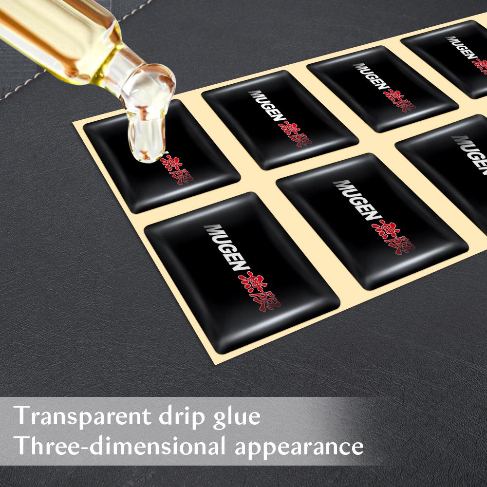 VFHJQ1 10/20/50Pcs Car Styling Epoxy Resin Badge Indoor Decoration Sticker For Honda Mugen Power Civic Accord Odyssey Jazz CRV Spirior