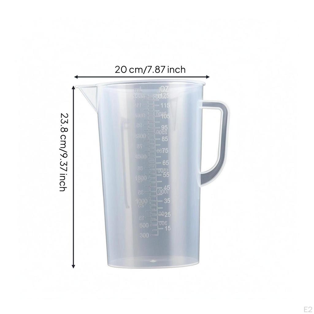Misurino Trasparente Corpo Chiaro per Laboratorio 2000ML Doppio Senza Coperchio