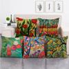Living Room Bedroom Sofa Bed Chair Pillowcase Pumpkin Plant  Watercolor Thanksgiving Linen