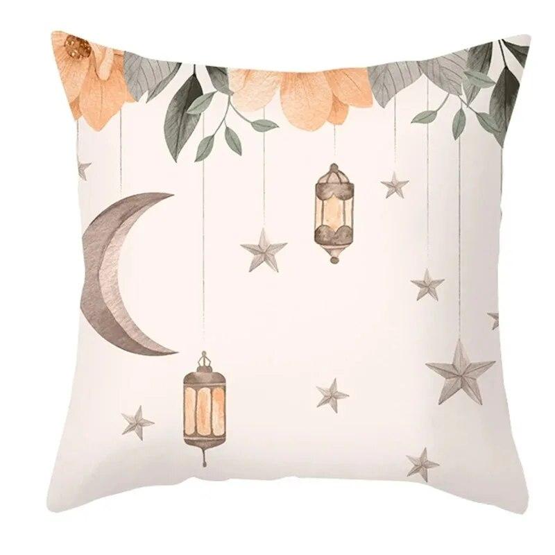 Eid Mubarak Pillowcase Moon Star Lantern Pillowcase Decoration