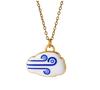 Asu Gold Plated Cartoon Cute Link Chain Cloud Graffiti Pendant Stainless Steel Necklace Gift