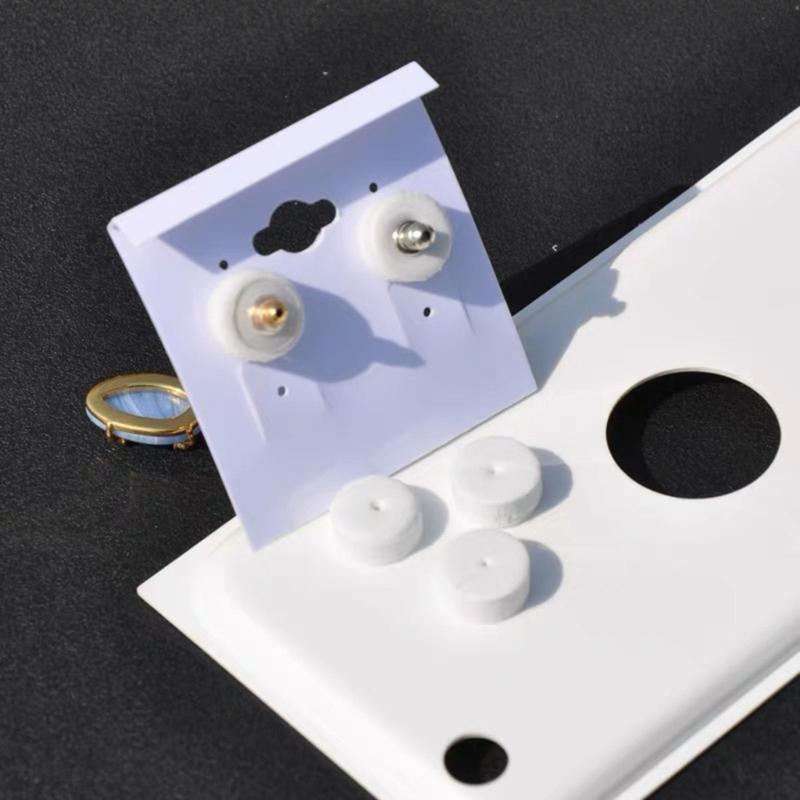 200/500Pcs 12mm Ear Studs Foam Shockproof Anti-Push Pads Earrings Card Protective Mat for DIY Earring Making Accessory