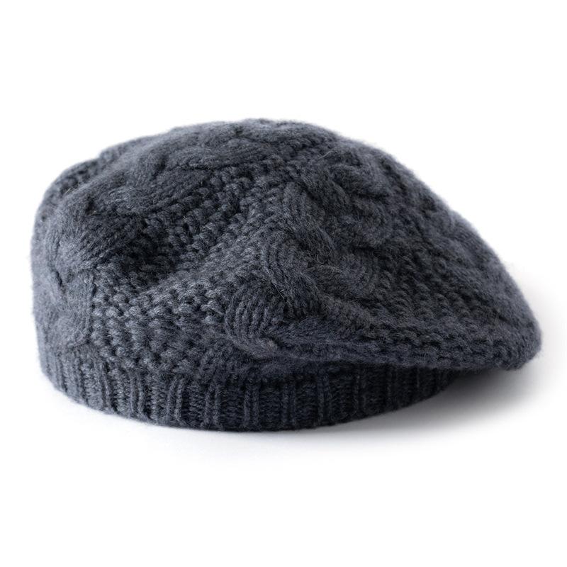 Autumn and winter new cashmere blended twist beret dome men's and women's cashmere beret
