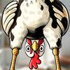 Static Adsorption Sticker Funny Chicken Window Cling, Upside Down Rooster Glass Sticker, Wall Decor Waterproof Non-adhesive Decal for Living