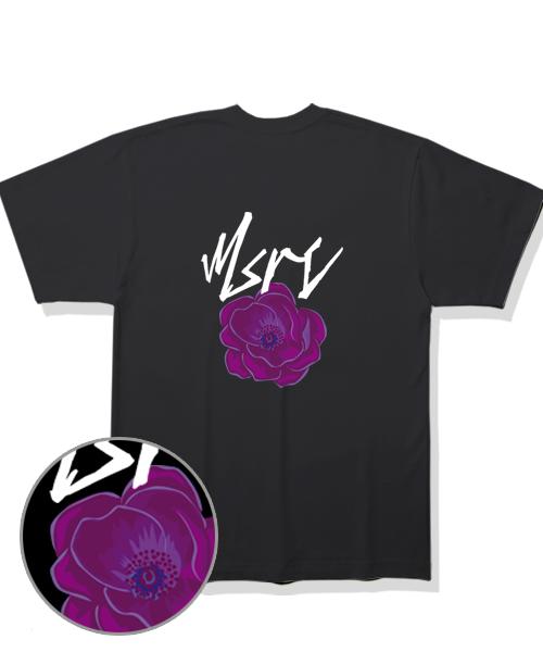 MONSTER REPUBLIC Msrc Flower Lavender Purple T-Shirt Black