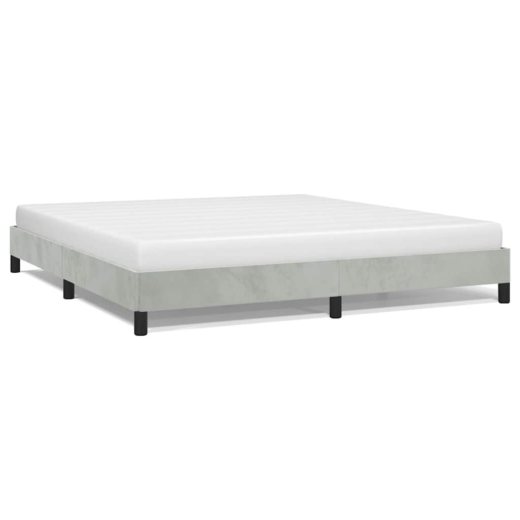 Bed Frame without Mattress Light Grey California King Velvet