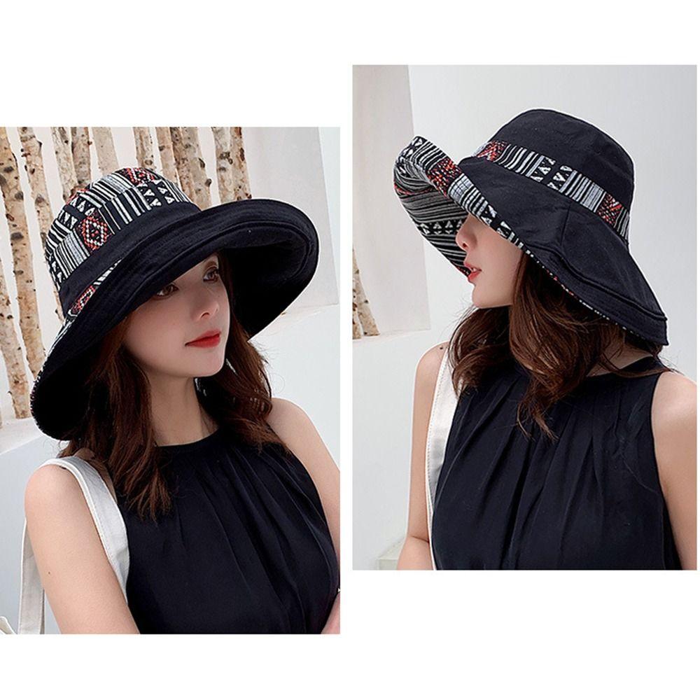 Travel Out Door Summer Retro Sun Protection National Wide Brim Beach Sun Hat Womens Sun Hat