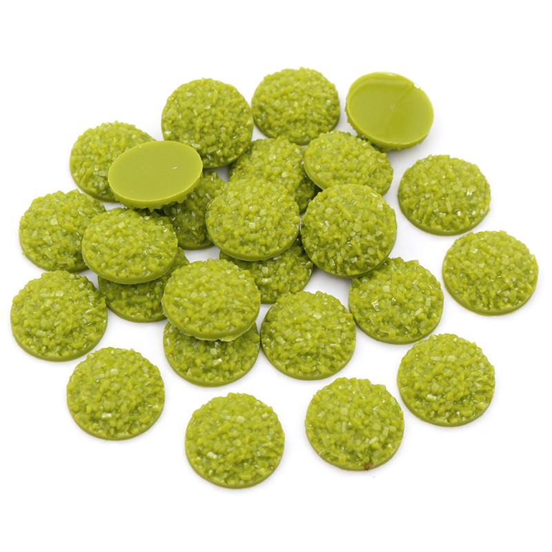 Natural Ore Druzy 8mm 10mm 12mm 40pcs Multi-Color Flat Back Resin Cabochons Dome For Bracelet Earrings DIY Jewelry Findings