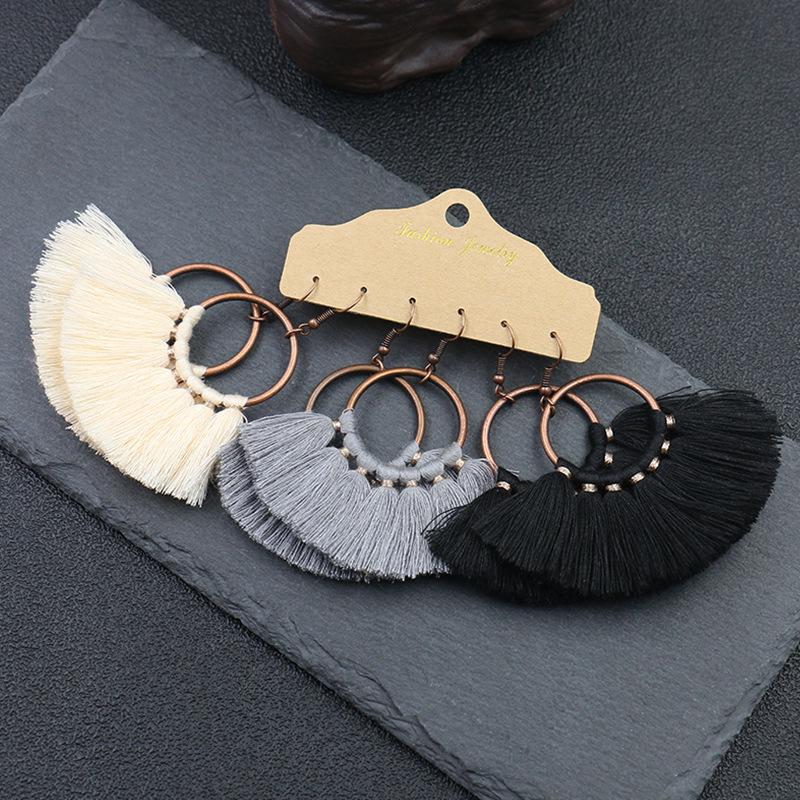 Fashionable Round Pendant Tassel Earrings - Vibrant, Generous, Trendy Street-Style Jewelry