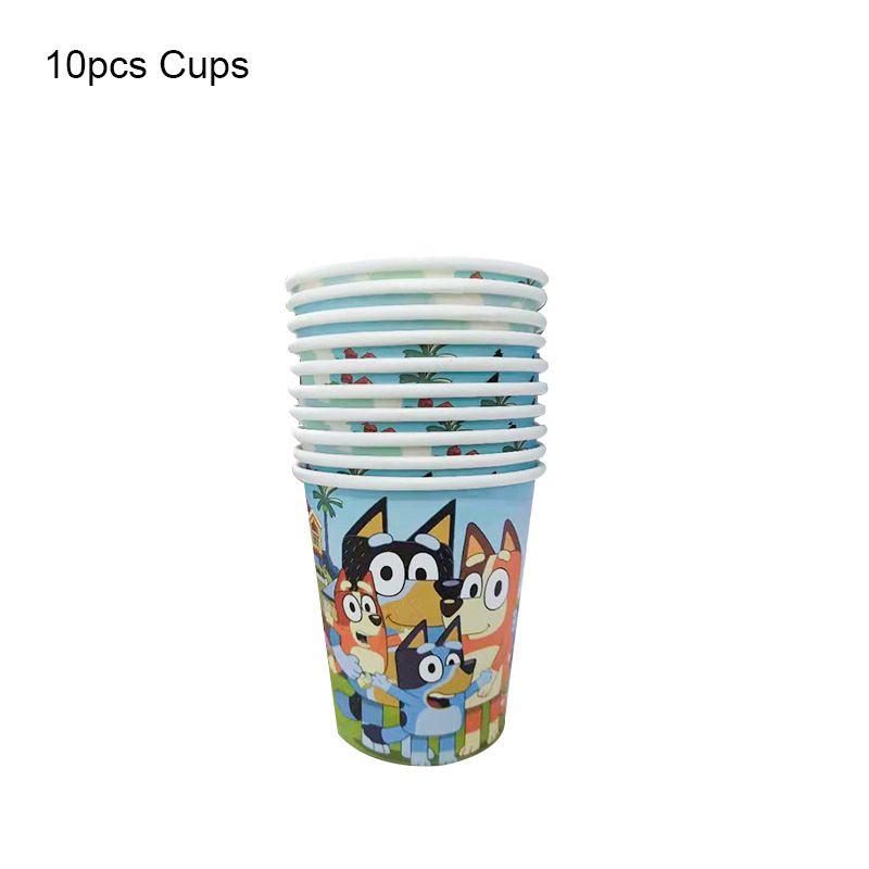 Theme Kids Bluey Birthday Party Supplies Decor Plate Tablecloth Balloon Banner