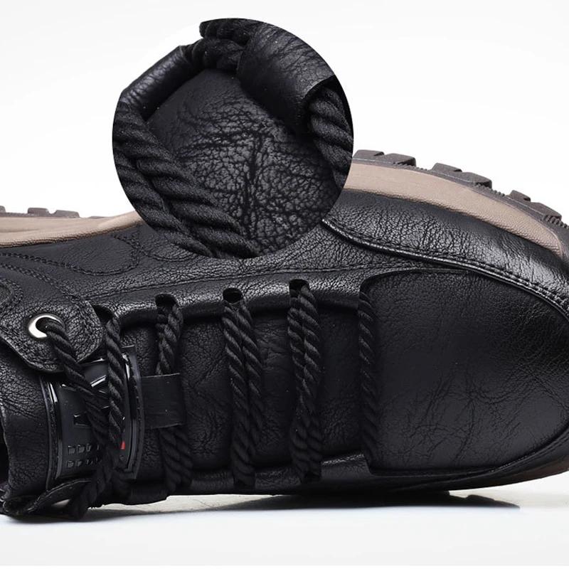 Fashion Lightweight Odor-proof Outdoor Wear-resistant Non-slip Hiking Shoes Men Leather PU Casual Shoes Men's Sports Shoes Zapatillas