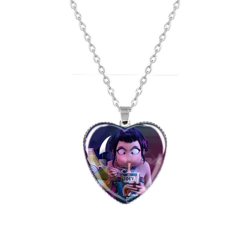 Kpop Demon Hunters Peach Heart Necklace: Anime-Inspired Jewelry for Fans