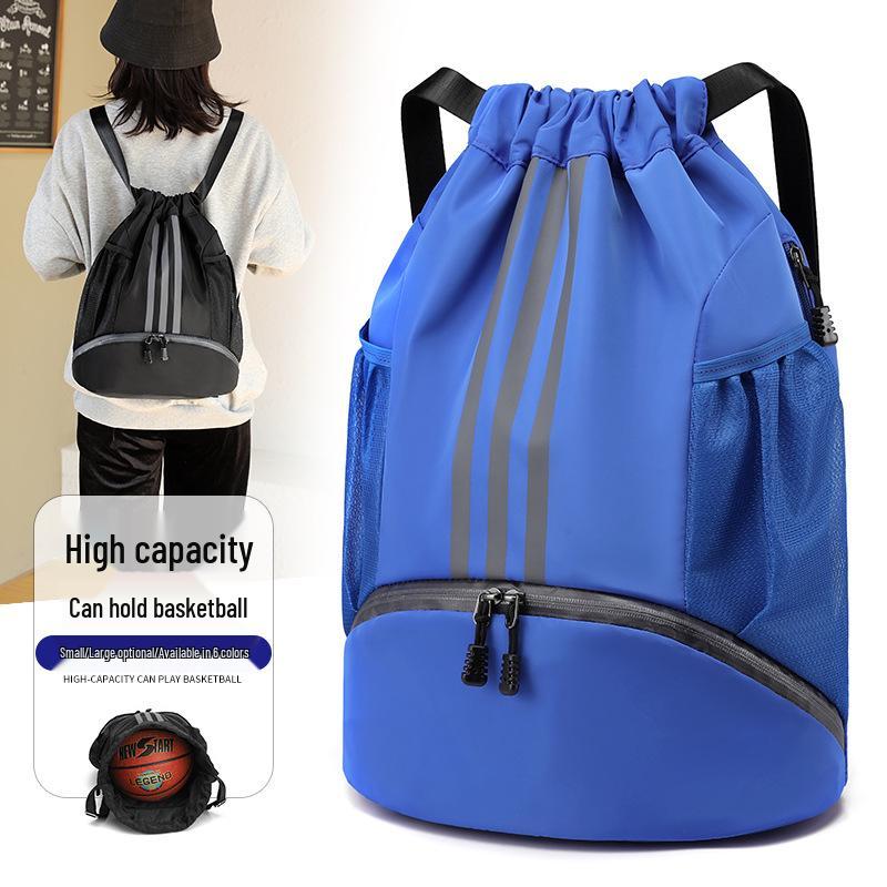 Men's Basketball Drawstring Backpack with Wet/Dry Separation