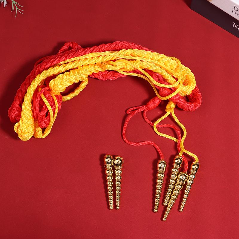 1Pc Red/Yellow Aiguillettes Wire Cord Or 2Pcs Yellow Pendants For Uniform Cosplay Costume Diy Clothes Decoration