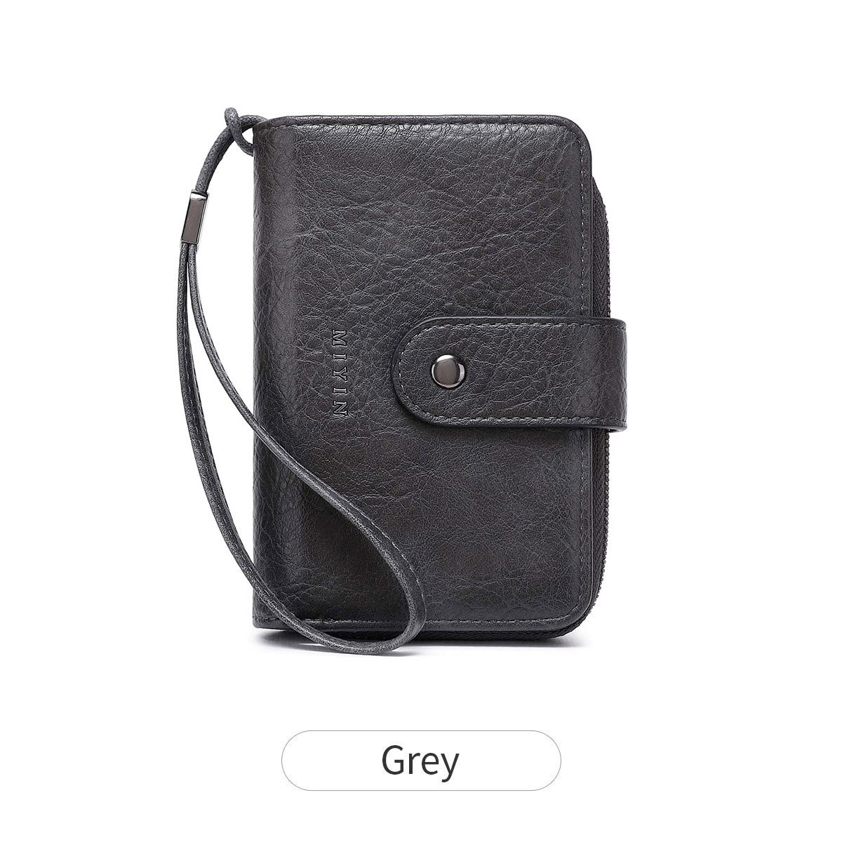 

Small Women s Wallet RFID Blocking100%Leather Three-Layer Large Capacity Zipper Clutch Coin Purse Portable All-match Card Holder