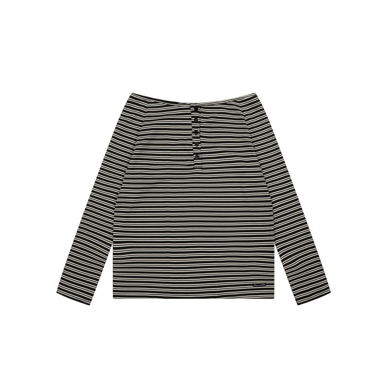 [Designer Style] American-Style Striped Off-Shoulder Sexy Top for Women, Autumn Casual Loose Long-Sleeve Top for a Lazy and Trendy Look