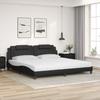Viana Bed with Mattress Black 200x200 Cm Faux Leather