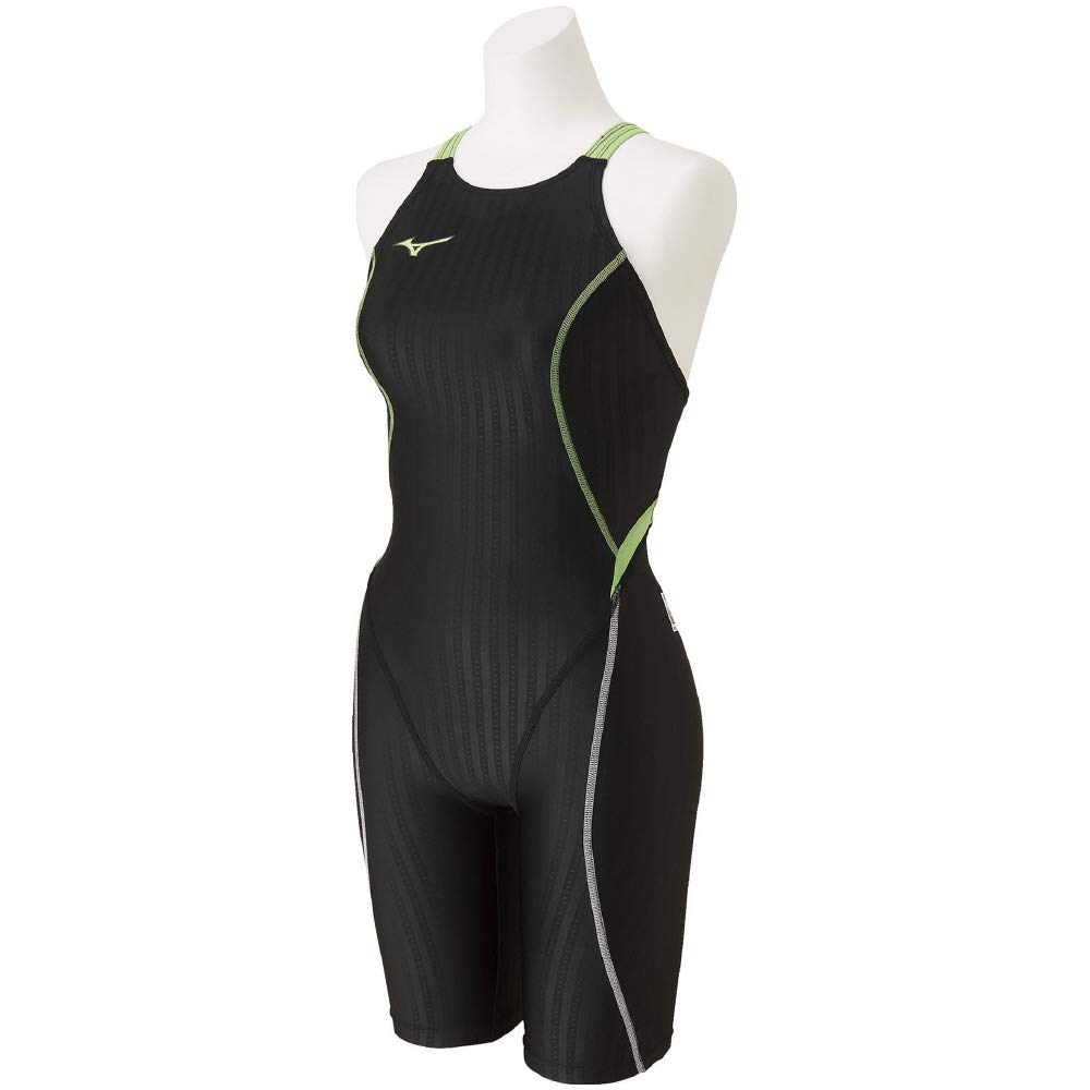 MIZUNO Junior Stream Ace Race Open Back Half Suit Green 130 FINA Swimming Approved (Girls) (N2MG0424) Color Size (International Federation)