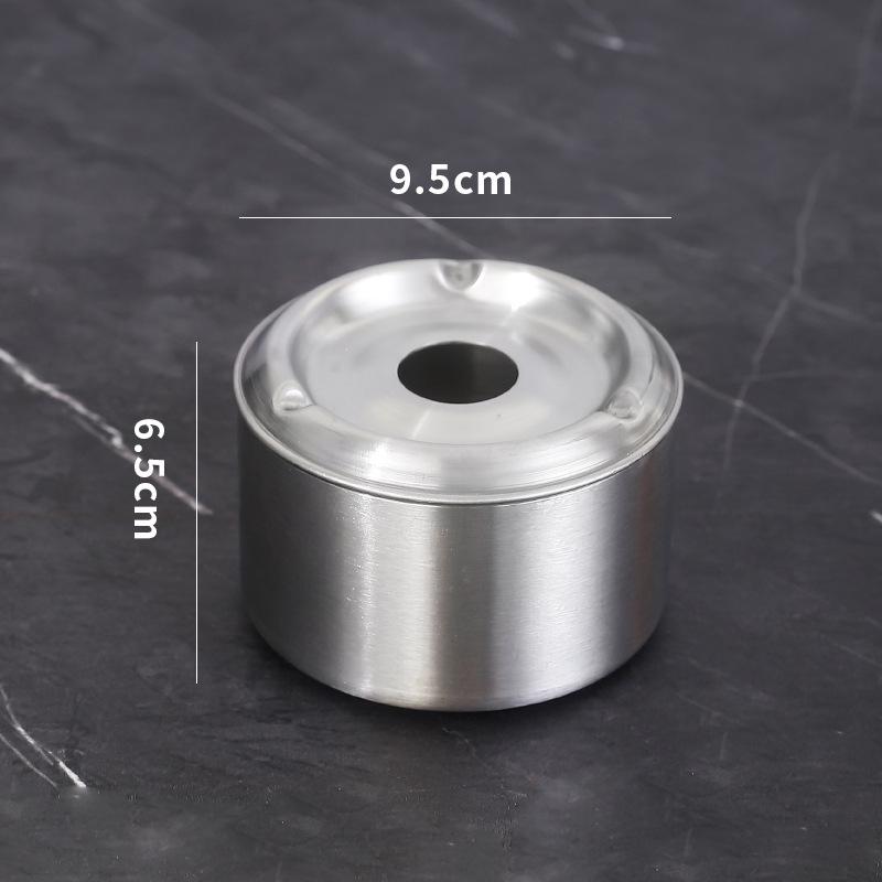 Lidded Stainless Steel Ashtray - Anti-Fly Ash Design for Home, Cafe, and Bar