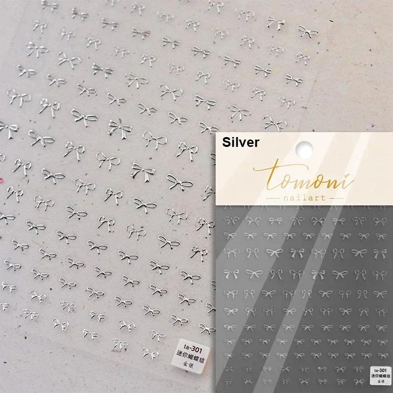 5D Sparkle Clear Diamonds Colorful Thin Little Bow Tie Bowknot Adhesive Nail Art Stickers Decals Manicure Ornaments Suppliers