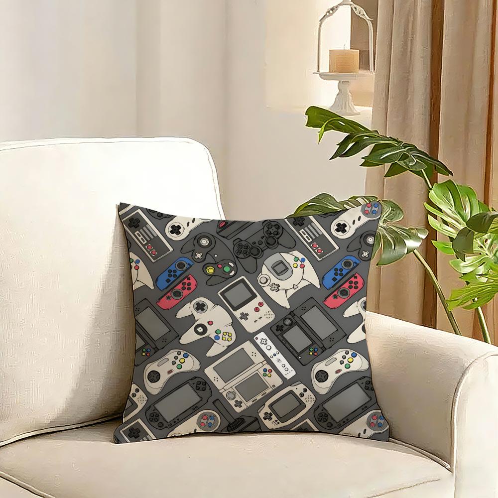 Game Handle Cushion Cover Reversible Plush Pillow Cover Soft Fluffy Home Decor for Sofa Bedroom