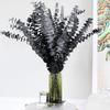 15pcs Real Black Eucalyptus Stems - Black Flowers and 17 Inch Preserved Natural Eucalyptus Leaves Branches for Flower Arrangement DIY and Home Decor