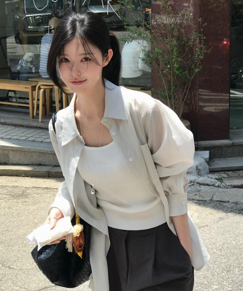 YUPPE Soft Stripe Shirt_Light Khaki