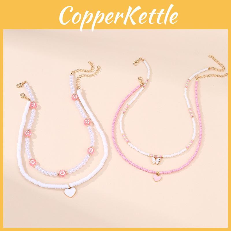 Glass Bead Colorful Jewelry With Alloy Butterfly Charm For Daily Women Wear