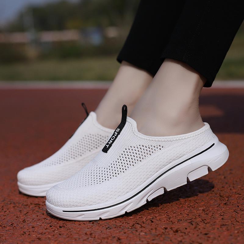 Trend Fly-woven Mesh Without Heel, Foot Half Support, Ultra-light Extra Large Size Casual Couple Shoes Children