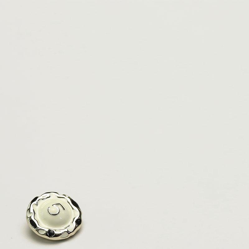 5Pcs Handmade Oil Alloy Button Number 5 Black And White Clothing Button Women'S Sweater Xiaoxiang Jacket Button