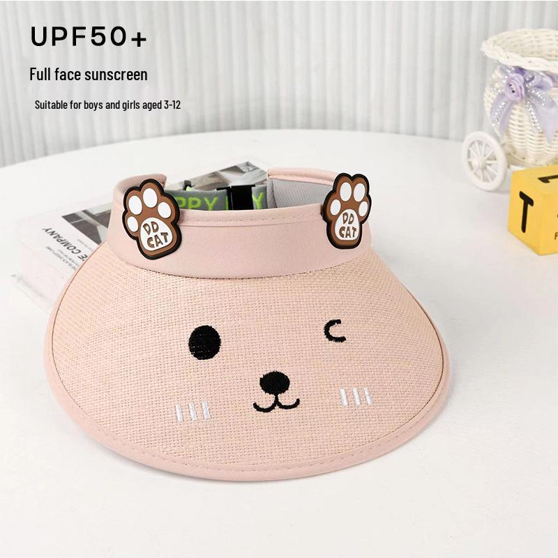 Kids' UV Protection Wide Brim Straw Sun Hat for Boys & Girls