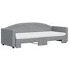 Extendable Daybed with Mattress Light Grey 80x200 Cm Fabric