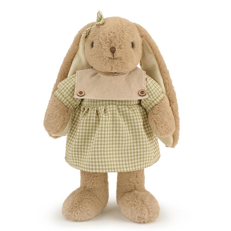 Hug Baby Lily Long-Eared Rabbit Plush Toy: Cute Pendant Doll In Baby Clothes for Children and Girls' Birthdays