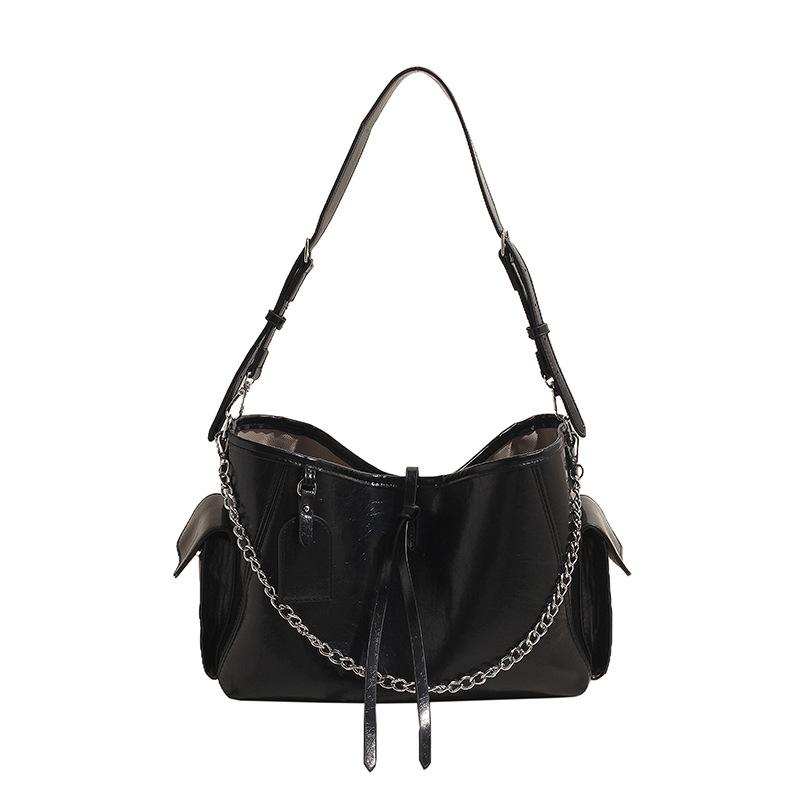 

Модная сумка-тоут большой вместимости для женщин, новые сумки на цепочке с двумя карманами, женская универсальная сумка через плечо (30cm<Max Length<50cm)