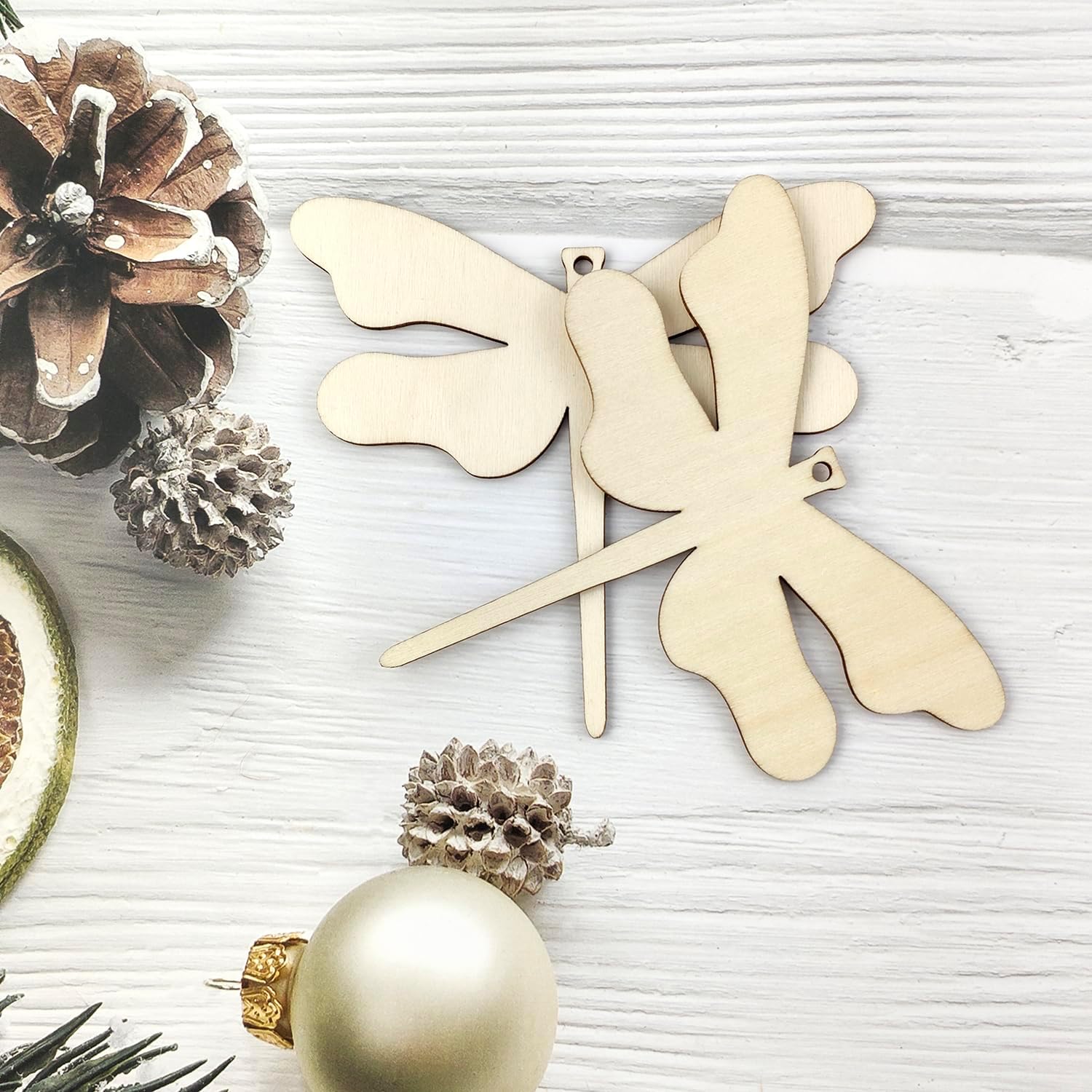 30 Pack 4 Inch Wood Dragonfly Cutouts Unfinished Wood Dragonfly Crafts Wooden Dragonfly Hanging Ornaments DIY Dragonfly Craft Gift Tags for Home