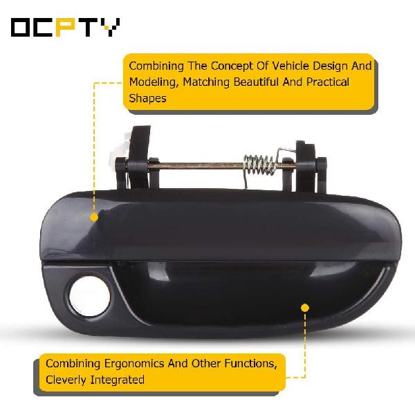 OCPTY Door Handle Exterior Front Passenger Right Side Replacement Fit 2000-2005 for Hyundai Accent Outside Door Handle Smooth Black