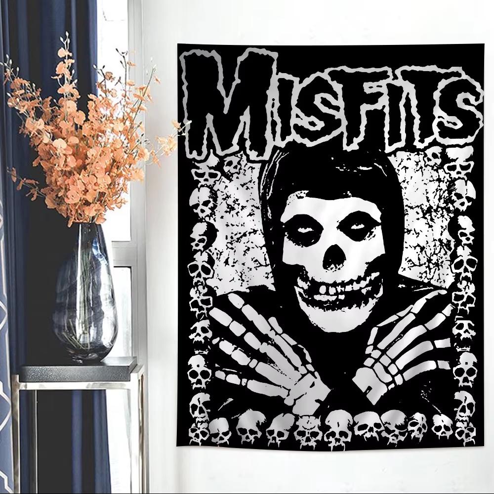 Jmg Household Supplies Unisex Misfits Horror Punk Rock Tapestry | Flat Printed Tarot Hippie Poster Wall Hanging For Dorm & Home Art Decor