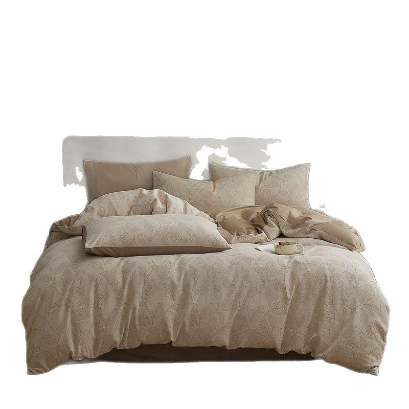 Class A 120 Maternal And Infant Grade Jacquard Pure Cotton 4Pcs Set Xinjiang Cotton Cotton Naked Sleeping Sheet Quilt Cover Mattress Model