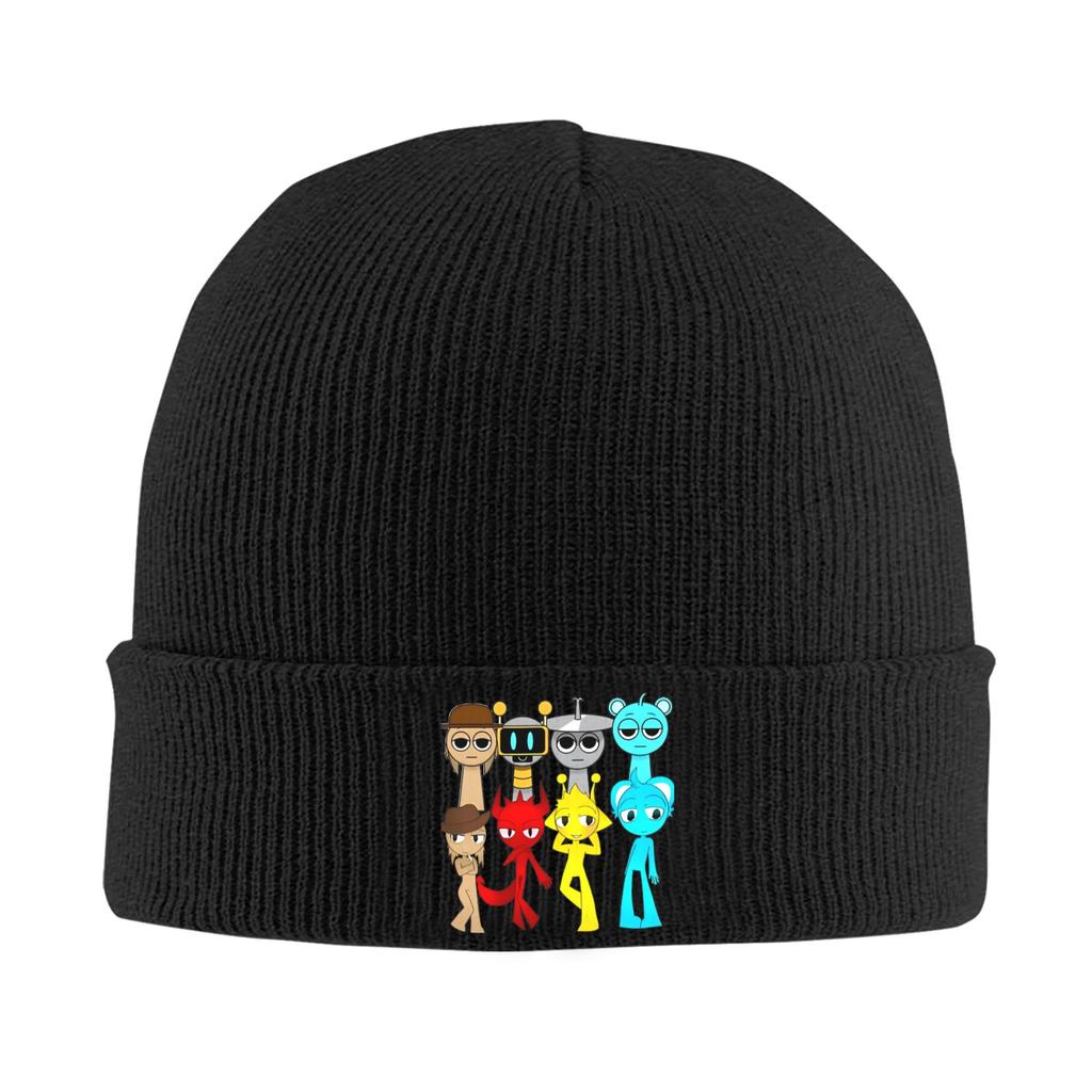 Cappello Gioco Personaggi Sprunki Berretto Autunno Inverno Nuovo Durple Pinki Jevin Sky Vineria Cappelli Berretti Lavorati a Maglia in Acrilico Unisex