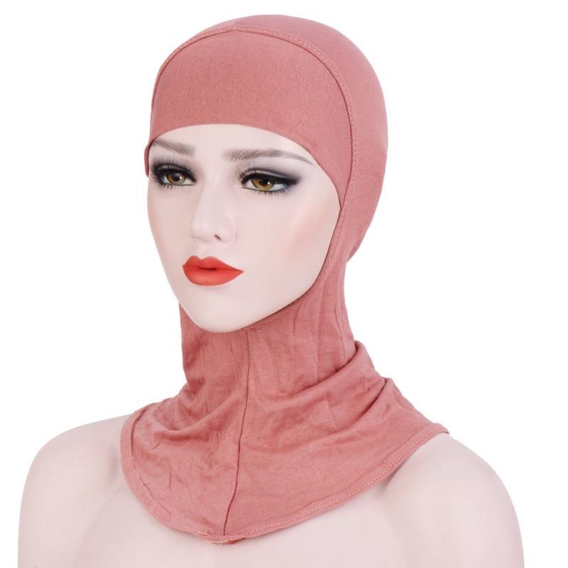 Turbanmütze Vollabdeckung Innen-Hijab-Kappen Islamische Unterkopftücher Hauben Einfarbige Modal-Unterkopftuchkappen