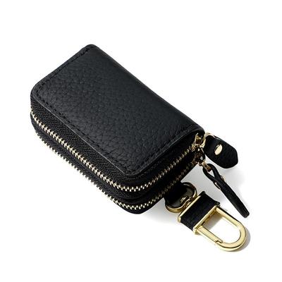 Odinis automobilio rakto dėklas su dvigubo sluoksnio dizainu, unisex karvės odos raktų krepšys, varinis aparatūros raktų pakabukas