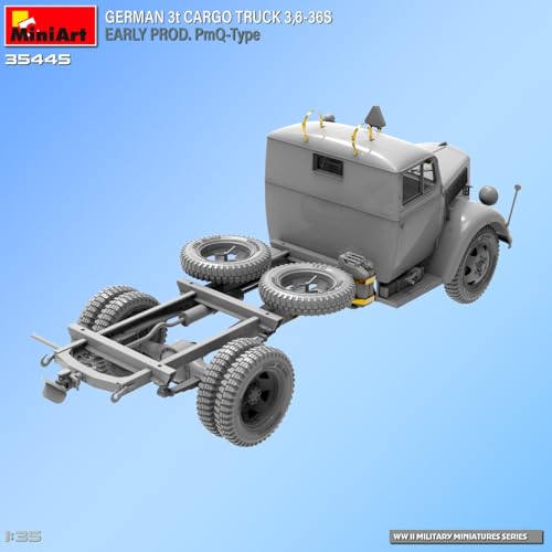 Miniart 1/35 Scale German 3-ton Cargo Truck 3,6-36S Early Model PmQ Type Plastic Model MA35445