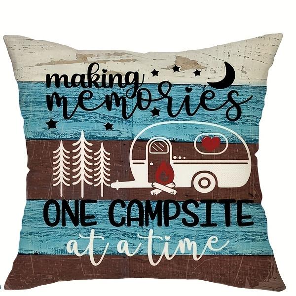

1/4pcs Rustic Farmhouse Camping Throw Pillow Covers Camper Themed Decorative Pillow Cases for Outdoor Indoor Home Decor 45x45cm-1pcs