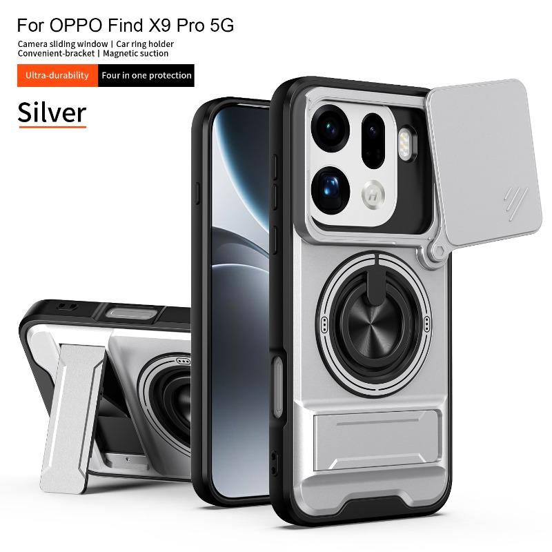

Built-in Magnetic Car Holder Case for Oppo Find X9 Pro Find X 9 X9pro Slide Lens Cemera Protection Cover Shockproof Hard Case For Find X9