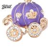 Girlfriend Keychain Gift Pendant Sparkling Rhinestones Pumpkin Carriage Shape Charm