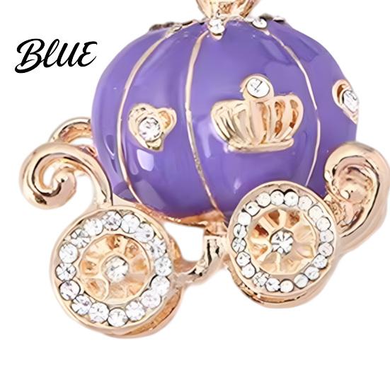 Girlfriend Keychain Gift Pendant Sparkling Rhinestones Pumpkin Carriage Shape Charm