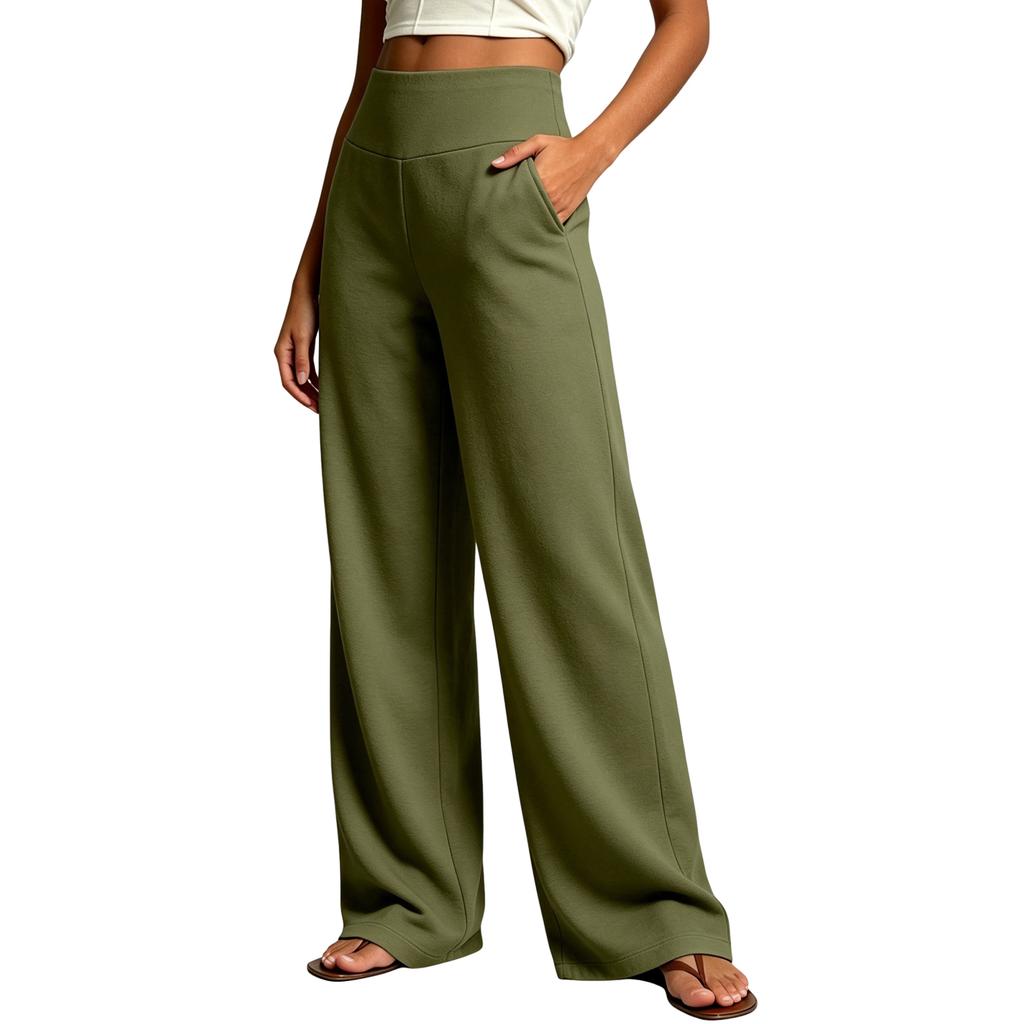 Women Wide Leg Sweatpants High Waist Lounge Pants Loose Fit Casual Long Trousers with Pockets for Everyday Wear