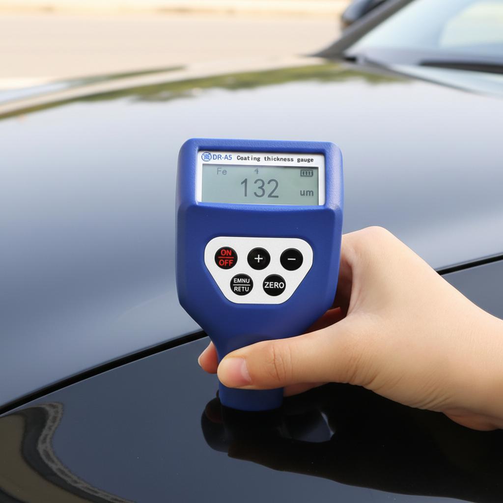 DONGRU DR-A5 High-Digital Auto Car Paint Thickness Gauge with (2%H+1.5) Accuracy Plastic Material Coating Thickness Tester