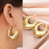 Huitan Fashion Water Drop Earrings for Women Metal Gold Color/Silver Plated Jewelry for Female Daily Wearable Accessories Gift
